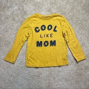 Old Navy Mustard Yellow & Blue Boys "Cool Like Mom" Long Sleeve Tee Size 5T